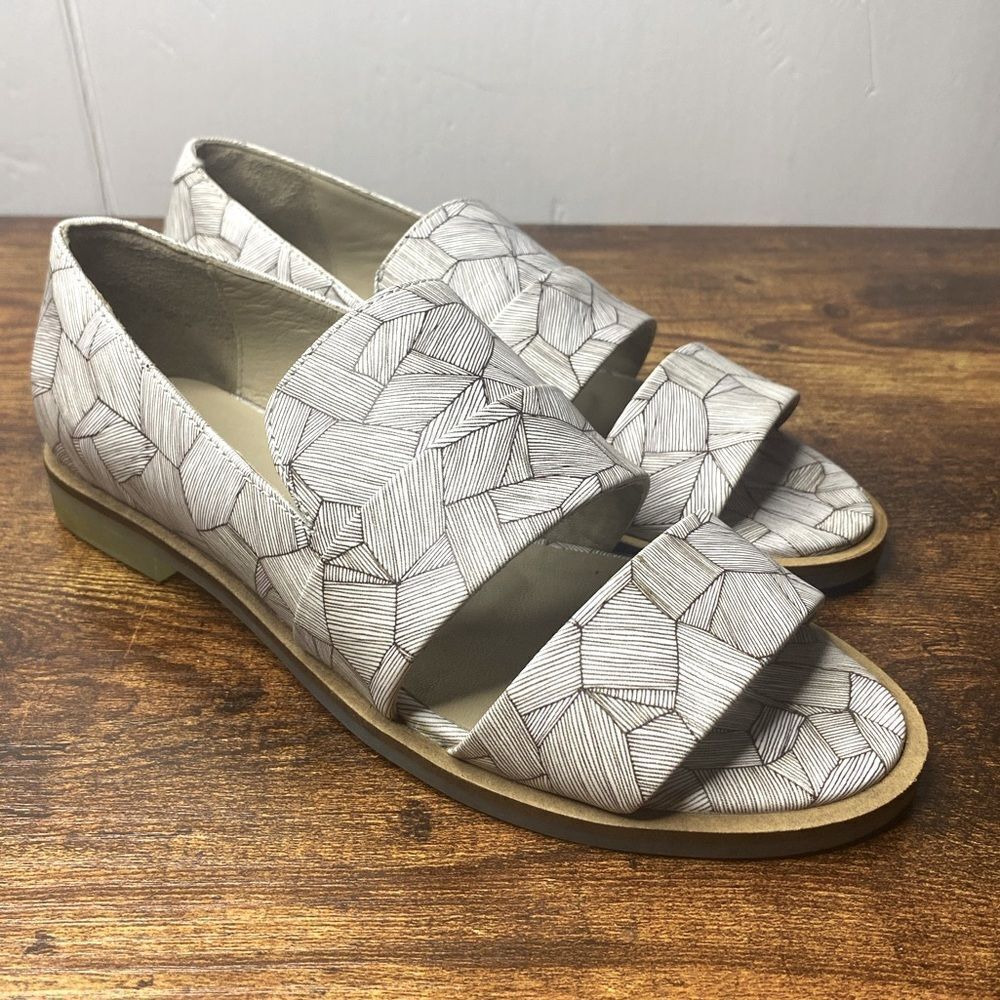 Elk Cream Patterned Cutout Slide Flats